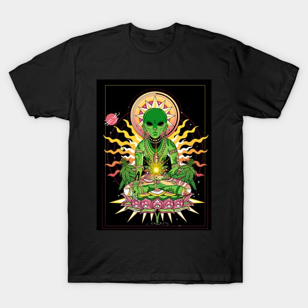 Psychedelic Alien T-Shirt by TerpeneTom